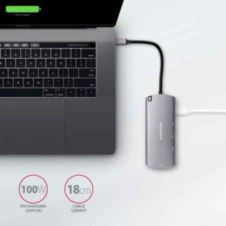 HMC-6M2 Wieloportowy hub USB-C 3.2 Gen 1, slot M.2 SATA + HDMI + GLAN + 2x USB-A + PD 100W HMC-6M2 Wieloportowy hub USB-C 3.2 Gen 1, slot M.2 SATA + HDMI + GLAN + 2x USB-A + PD 100W