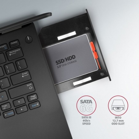 RSS-CD12 Ramka na 2,5" SSD-HDD do gniazda DVD, 12.7mm LED aluminium RSS-CD12 Ramka na 2,5" SSD-HDD do gniazda DVD, 12.7mm LED aluminium