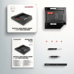 RSS-CD12 Ramka na 2,5" SSD-HDD do gniazda DVD, 12.7mm LED aluminium RSS-CD12 Ramka na 2,5" SSD-HDD do gniazda DVD, 12.7mm LED aluminium