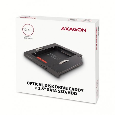 RSS-CD12 Ramka na 2,5" SSD-HDD do gniazda DVD, 12.7mm LED aluminium RSS-CD12 Ramka na 2,5" SSD-HDD do gniazda DVD, 12.7mm LED aluminium