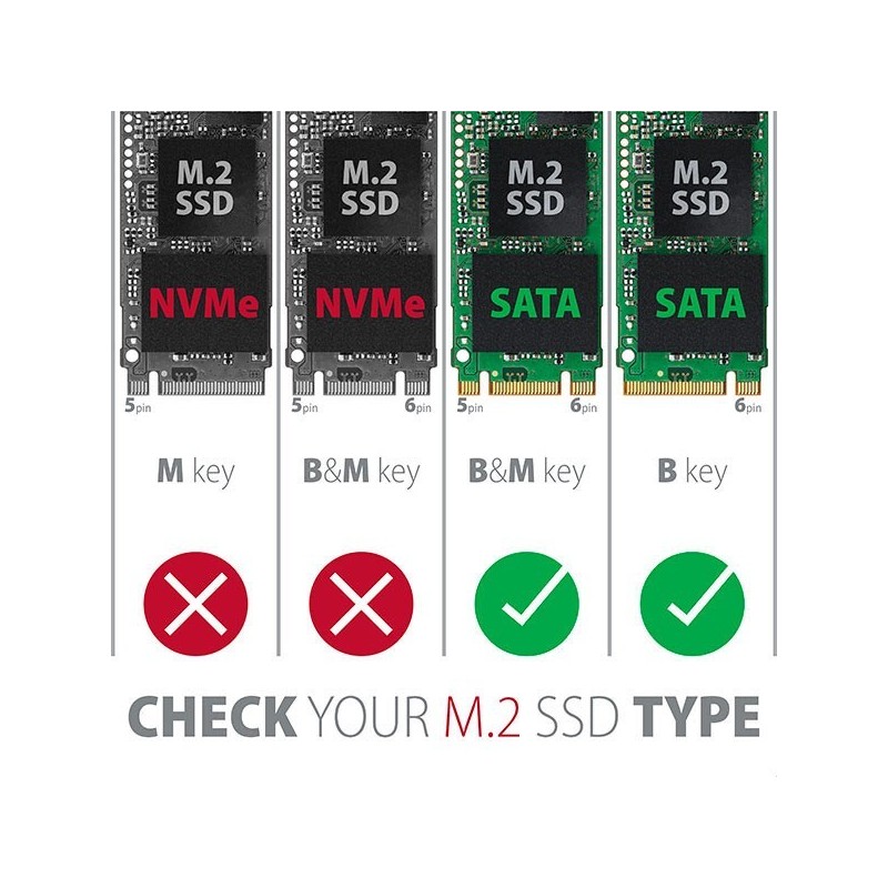 RSS-M2SD Wewnętrzna obudowa 2.5" z interfejsem SATA do dysków SSD M.2 SATA, srebrny RSS-M2SD Wewnętrzna obudowa 2.5" z interfejsem SATA do dysków SSD M.2 SATA, srebrny