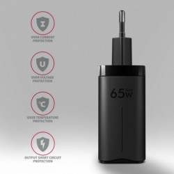 ACU-DPQ65 Ładowarka sieciowa, GaN 65W, 3x port (USB-A + dual USB-C), PD3.0/QC4+/PPS/Apple, czarna ACU-DPQ65 Ładowarka sieciowa, GaN 65W, 3x port (USB-A + dual USB-C), PD3.0/QC4+/PPS/Apple, czarna