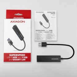 HMA-GL3A Wieloportowy hub USB 4in1, 5Gbps, 3x USB-A + GLAN, metalowy, 20cm USB-A kabel HMA-GL3A Wieloportowy hub USB 4in1, 5Gbps, 3x USB-A + GLAN, metalowy, 20cm USB-A kabel