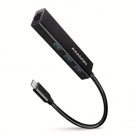 HMC-GL3A Wieloportowy hub USB 4in1, 5Gbps, 3x USB-A + GLAN, 20cm USB-C kabel HMC-GL3A Wieloportowy hub USB 4in1, 5Gbps, 3x USB-A + GLAN, 20cm USB-C kabel