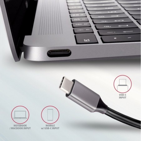 HMC-5 Wieloportowy hub USB 5in1, 5Gbps, 2x USB-A, HDMI 4K/30Hz, SD/microSD, PD 100W, 20cm USB-C kabel HMC-5 Wieloportowy hub USB 5in1, 5Gbps, 2x USB-A, HDMI 4K/30Hz, SD/microSD, PD 100W, 20cm USB-C kabel