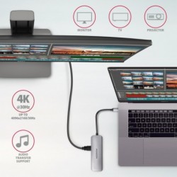 HMC-5 Wieloportowy hub USB 5in1, 5Gbps, 2x USB-A, HDMI 4K/30Hz, SD/microSD, PD 100W, 20cm USB-C kabel HMC-5 Wieloportowy hub USB 5in1, 5Gbps, 2x USB-A, HDMI 4K/30Hz, SD/microSD, PD 100W, 20cm USB-C kabel