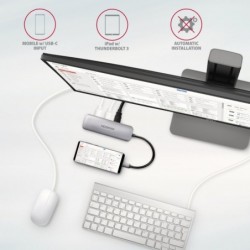HMC-5 Wieloportowy hub USB 5in1, 5Gbps, 2x USB-A, HDMI 4K/30Hz, SD/microSD, PD 100W, 20cm USB-C kabel HMC-5 Wieloportowy hub USB 5in1, 5Gbps, 2x USB-A, HDMI 4K/30Hz, SD/microSD, PD 100W, 20cm USB-C kabel