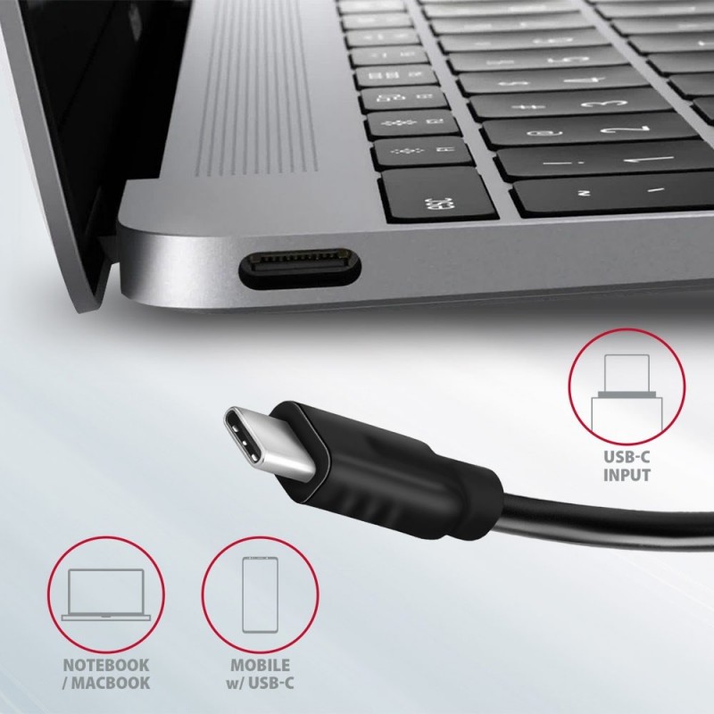 HMC-5G2 Wieloportowy hub USB 5in1, 10Gbps, 2x USB-A + 2x USB-C + HDMI 4K/60Hz, PD 100W, 13cm USB-C kabel HMC-5G2 Wieloportowy hub USB 5in1, 10Gbps, 2x USB-A + 2x USB-C + HDMI 4K/60Hz, PD 100W, 13cm USB-C kabel