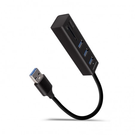 HMA-CR3A Wieloportowy hub 3x USB-A + SD/microSD, USB3.2 Gen 1 hub, metalowy, 20cm USB-A kabel HMA-CR3A Wieloportowy hub 3x USB-A + SD/microSD, USB3.2 Gen 1 hub, metalowy, 20cm USB-A kabel