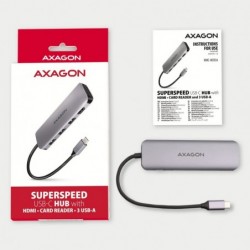 HMC-HCR3A Wieloportowy hub 3x USB-A + HDMI + SD/microSD, USB-C 3.2 Gen1, 20cm USB-C kabel HMC-HCR3A Wieloportowy hub 3x USB-A + HDMI + SD/microSD, USB-C 3.2 Gen1, 20cm USB-C kabel