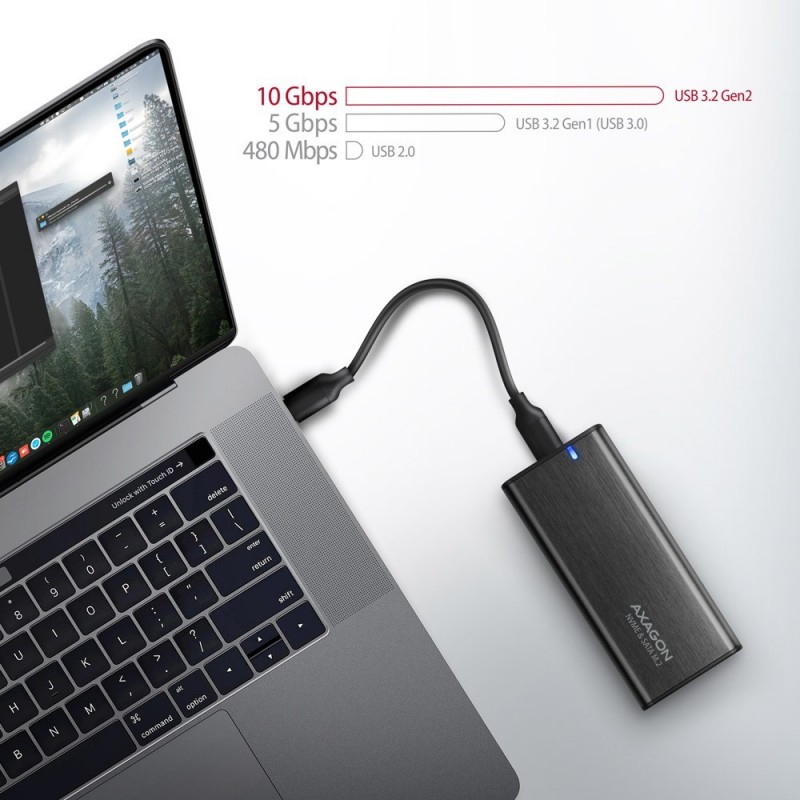 EEM2-SB2 Obudowa zewnętrzna aluminiowa bezśrubowa USB-C 3.2 Gen 2 - M.2 NVMe / SATA SSD 30-80mm ALU pudełko czarne + USB-A - EEM2-SB2 Obudowa zewnętrzna aluminiowa bezśrubowa USB-C 3.2 Gen 2 - M.2 NVMe / SATA SSD 30-80mm ALU pudełko czarne + USB-A -