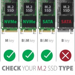 EEM2-SB2 Obudowa zewnętrzna aluminiowa bezśrubowa USB-C 3.2 Gen 2 - M.2 NVMe / SATA SSD 30-80mm ALU pudełko czarne + USB-A - EEM2-SB2 Obudowa zewnętrzna aluminiowa bezśrubowa USB-C 3.2 Gen 2 - M.2 NVMe / SATA SSD 30-80mm ALU pudełko czarne + USB-A -