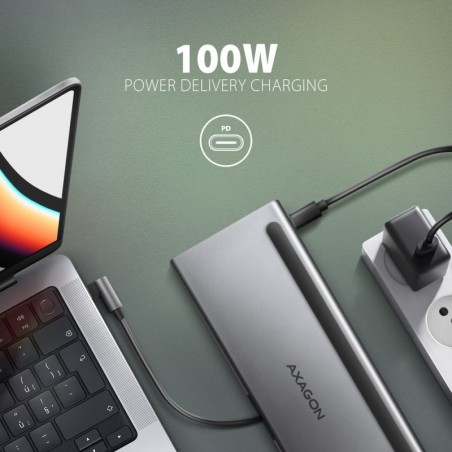 HMC-4KX3 Wieloportowy hub USB 11in1, 5Gbps, 3x USB-A, 2x HDMI 4K/60Hz+ DP 4K/60Hz+ GLAN + SD/microSD + audio, PD 100W, 40cm USB- HMC-4KX3 Wieloportowy hub USB 11in1, 5Gbps, 3x USB-A, 2x HDMI 4K/60Hz+ DP 4K/60Hz+ GLAN + SD/microSD + audio, PD 100W, 40cm USB-