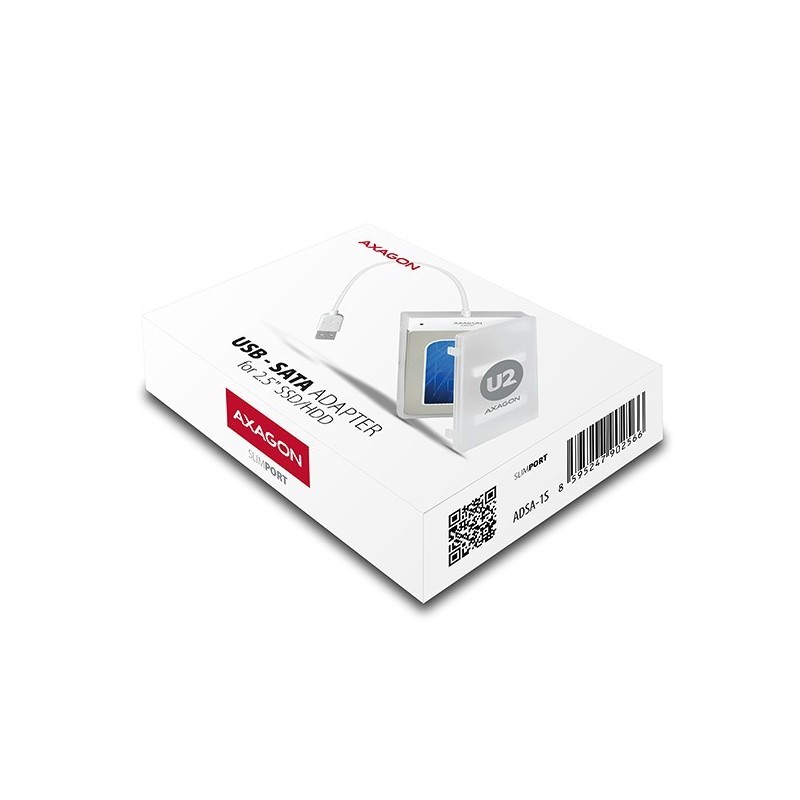 ADSA-1S Adapter USB 2.0 SATA do szybkiego przyłączenia 2.5" SSD/HDD Z pudełkiem ADSA-1S Adapter USB 2.0 SATA do szybkiego przyłączenia 2.5" SSD/HDD Z pudełkiem