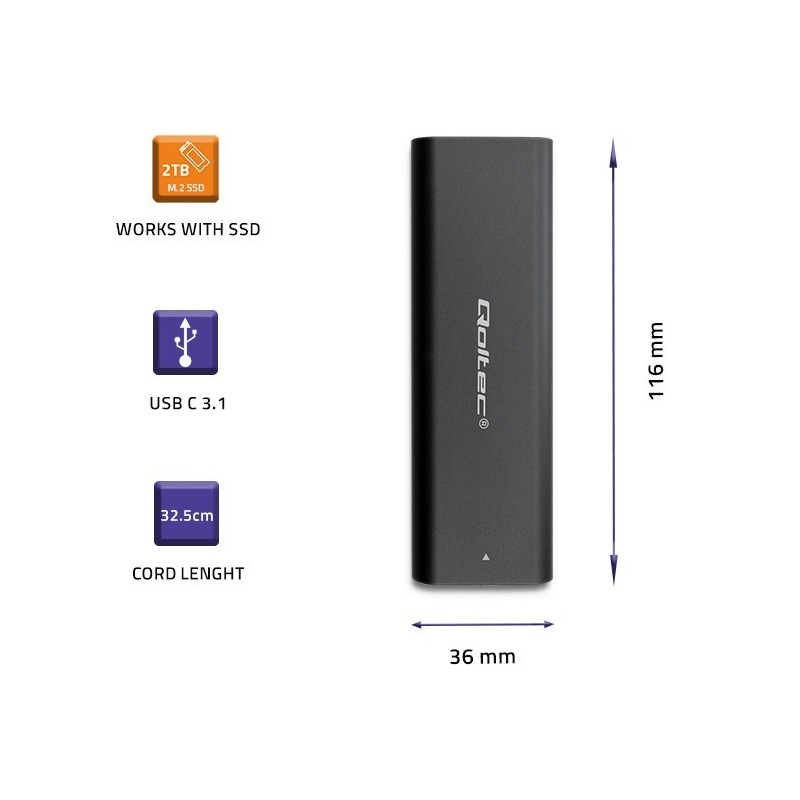 Obudowa | kieszeń do dysków M.2 SATA SSD | NGFF | USB typ C Obudowa | kieszeń do dysków M.2 SATA SSD | NGFF | USB typ C