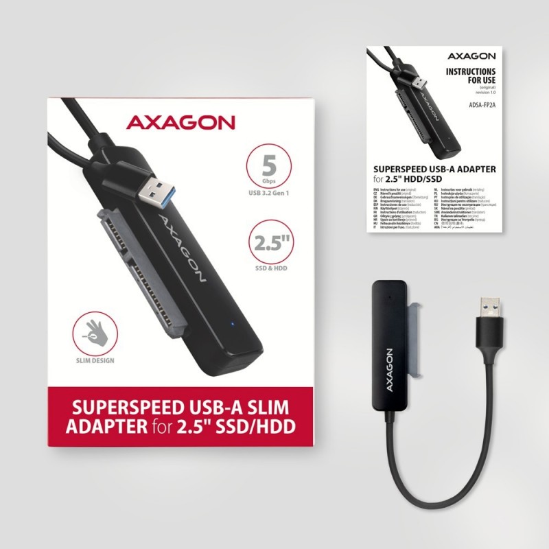 ADSA-FP2A Adapter USB-A 5Gbps SATA 6G 2.5" HDD/SSD FASTPort2 ADSA-FP2A Adapter USB-A 5Gbps SATA 6G 2.5" HDD/SSD FASTPort2