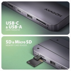 HMC-6GM2 Wieloportovy hub USB 6in1, 10Gbps, USB-A, USB-C, HDMI 4K/60Hz, M.2 NVMe/SATA, SD/microSD, PD 100W, 20cm USB-C kabel HMC-6GM2 Wieloportovy hub USB 6in1, 10Gbps, USB-A, USB-C, HDMI 4K/60Hz, M.2 NVMe/SATA, SD/microSD, PD 100W, 20cm USB-C kabel