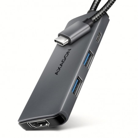 HMC-5H8K Wieloportowy hub USB 5in1, 5Gbps, 2x USB-A, 1x USB-C, HDMI 8K/30Hz, PD 100W, 15cm USB-C kabel HMC-5H8K Wieloportowy hub USB 5in1, 5Gbps, 2x USB-A, 1x USB-C, HDMI 8K/30Hz, PD 100W, 15cm USB-C kabel