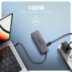 HMC-5H8K Wieloportowy hub USB 5in1, 5Gbps, 2x USB-A, 1x USB-C, HDMI 8K/30Hz, PD 100W, 15cm USB-C kabel HMC-5H8K Wieloportowy hub USB 5in1, 5Gbps, 2x USB-A, 1x USB-C, HDMI 8K/30Hz, PD 100W, 15cm USB-C kabel