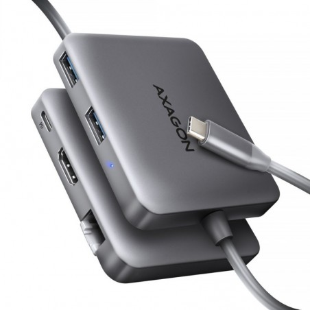 HMC-5HL Wieloportowy hub USB 5in1, 5Gbps, 2x USB-A, HDMI 4K/60Hz, GLAN, PD 100W, 15cm USB-C kabel HMC-5HL Wieloportowy hub USB 5in1, 5Gbps, 2x USB-A, HDMI 4K/60Hz, GLAN, PD 100W, 15cm USB-C kabel