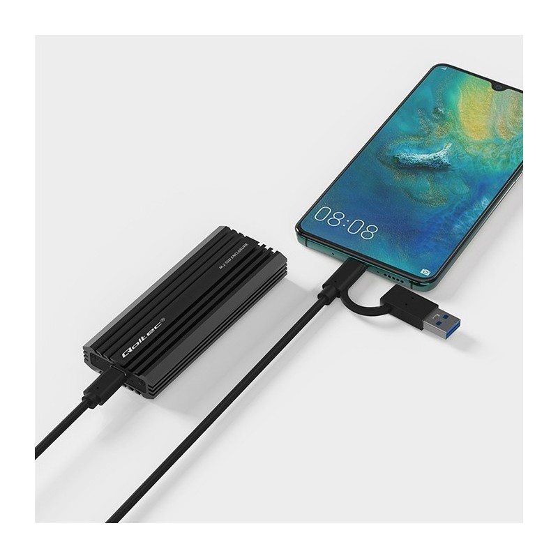 Obudowa | kieszeń NV2270 na dysk M.2 SSD | SATA | NVMe | USB-C | 2TB 