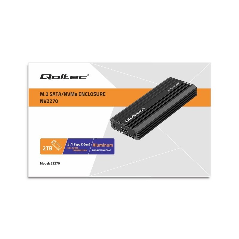 Obudowa | kieszeń NV2270 na dysk M.2 SSD | SATA | NVMe | USB-C | 2TB 