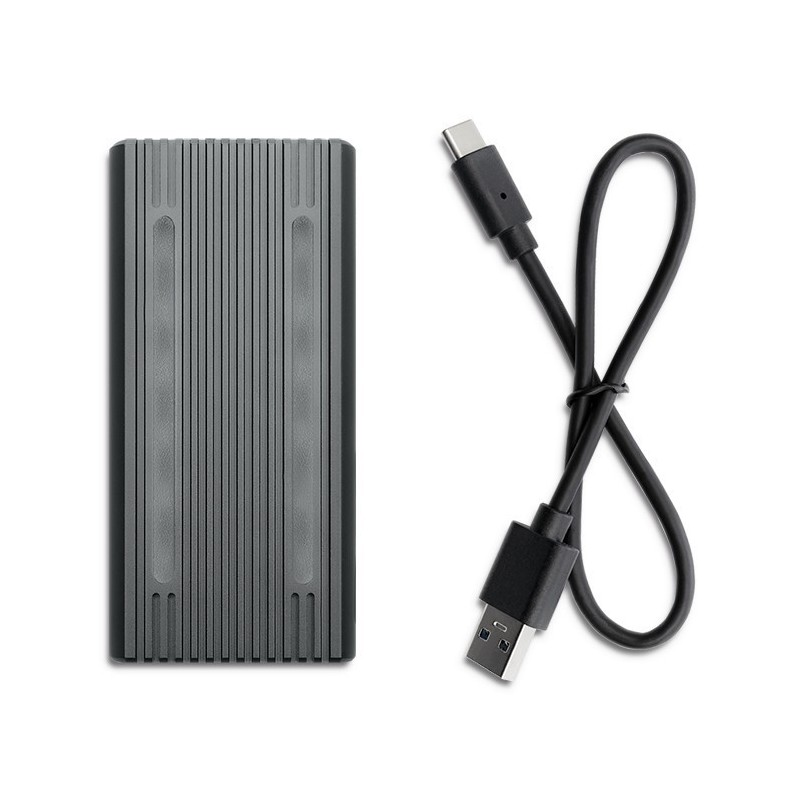 Obudowa | kieszeń na dysk M.2 SSD | SATA | NVMe | RGB LED | USB-C| 4TB 