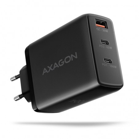 ACU-DPQ100 Ładowarka sieciowa GaN 100W, 3x port (USB-A + dual USB-C) PD3.0/QC4+/PPS/Apple Czarna ACU-DPQ100 Ładowarka sieciowa GaN 100W, 3x port (USB-A + dual USB-C) PD3.0/QC4+/PPS/Apple Czarna