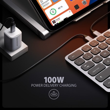 HMC-KB-US Klawiatura USB-C 5Gbps z wieloportowy hub 9in1, SD/microSD, 3x USB-A, HDMI 4K/60Hz, PD 100W, Audio, US layout, 60cm US HMC-KB-US Klawiatura USB-C 5Gbps z wieloportowy hub 9in1, SD/microSD, 3x USB-A, HDMI 4K/60Hz, PD 100W, Audio, US layout, 60cm US