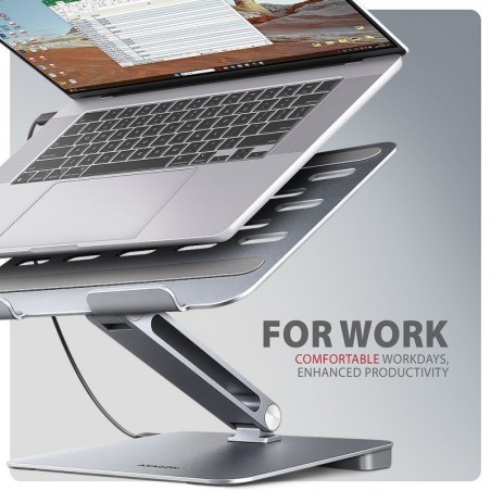 HMC-STND Stojak z wieloportowy hub Aluminiowy 7in1, 5Gbps, do 10"-16" cali laptopów, nastawny, 3x USB-A, HDMI 4K/60Hz, GLAN, PD HMC-STND Stojak z wieloportowy hub Aluminiowy 7in1, 5Gbps, do 10"-16" cali laptopów, nastawny, 3x USB-A, HDMI 4K/60Hz, GLAN, PD