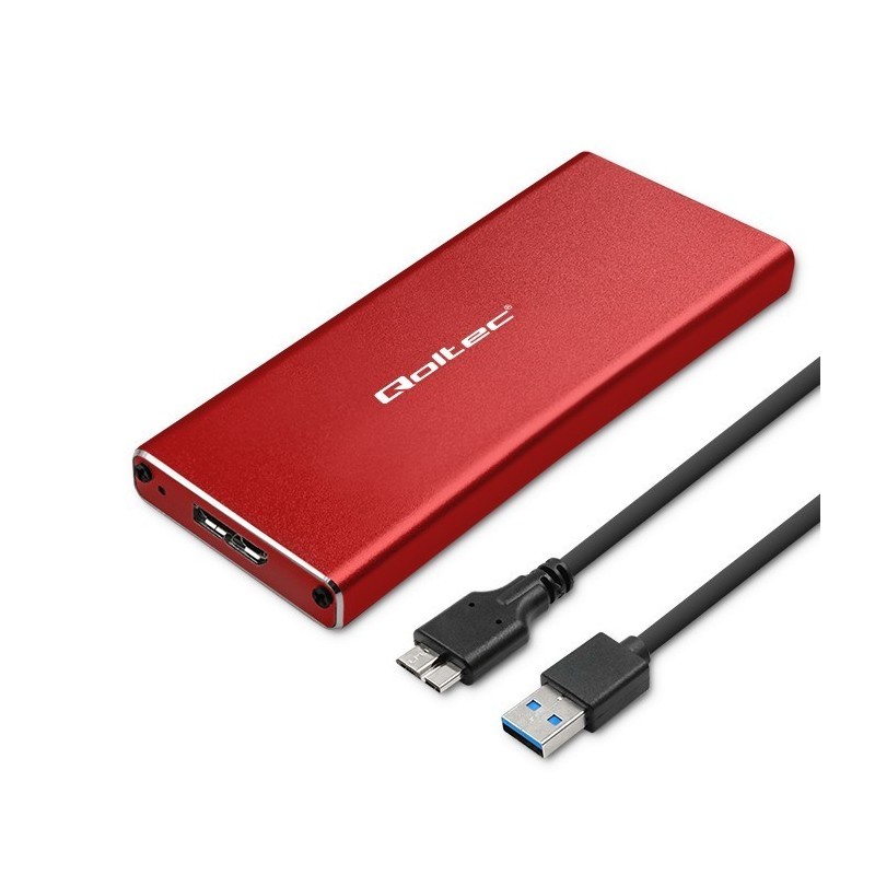 Obudowa | kieszeń na dysk M.2 SSD | SATA | NGFF | USB 3.0 | Superspeed 5Gb/s | 2TB | Czerwona 