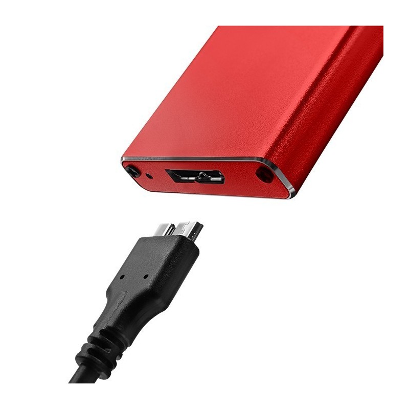 Obudowa | kieszeń na dysk M.2 SSD | SATA | NGFF | USB 3.0 | Superspeed 5Gb/s | 2TB | Czerwona 