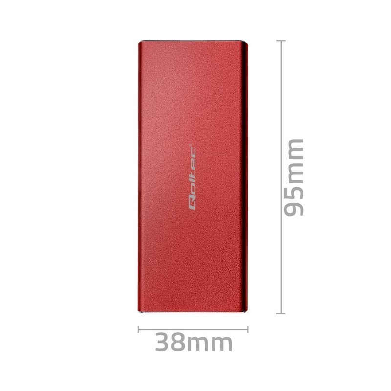 Obudowa | kieszeń na dysk M.2 SSD | SATA | NGFF | USB 3.0 | Superspeed 5Gb/s | 2TB | Czerwona 