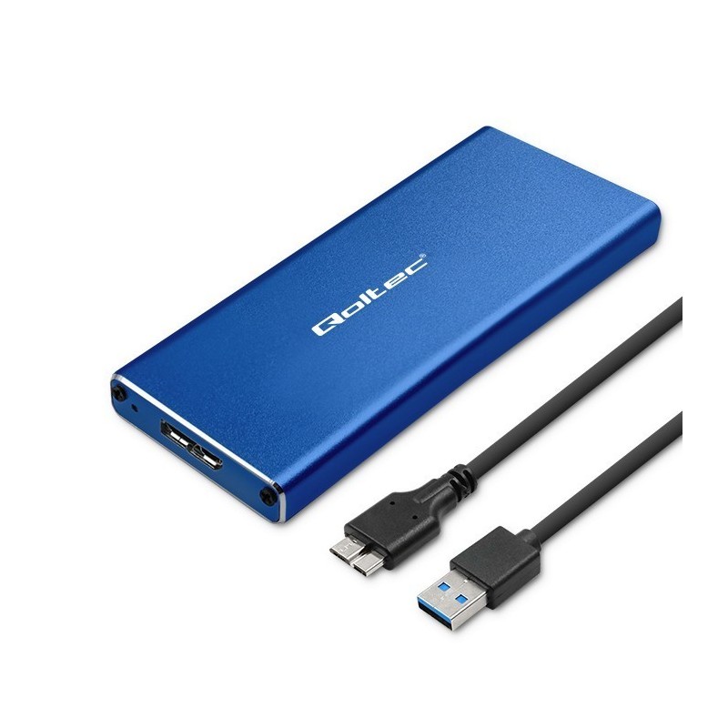 Obudowa | kieszeń na dysk M.2 SSD | SATA | NGFF | USB 3.0 | Superspeed 5Gb/s | 2TB | Niebieska