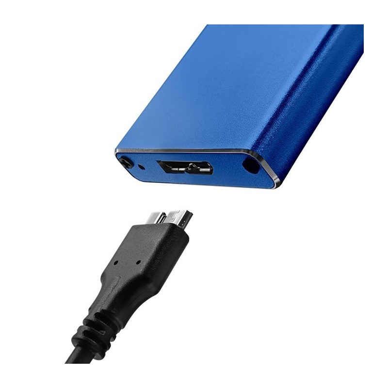 Obudowa | kieszeń na dysk M.2 SSD | SATA | NGFF | USB 3.0 | Superspeed 5Gb/s | 2TB | Niebieska