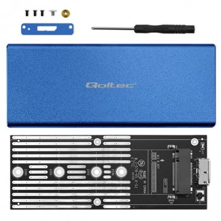 Obudowa | kieszeń na dysk M.2 SSD | SATA | NGFF | USB 3.0 | Superspeed 5Gb/s | 2TB | Niebieska Obudowa | kieszeń na dysk M.2 SSD | SATA | NGFF | USB 3.0 | Superspeed 5Gb/s | 2TB | Niebieska