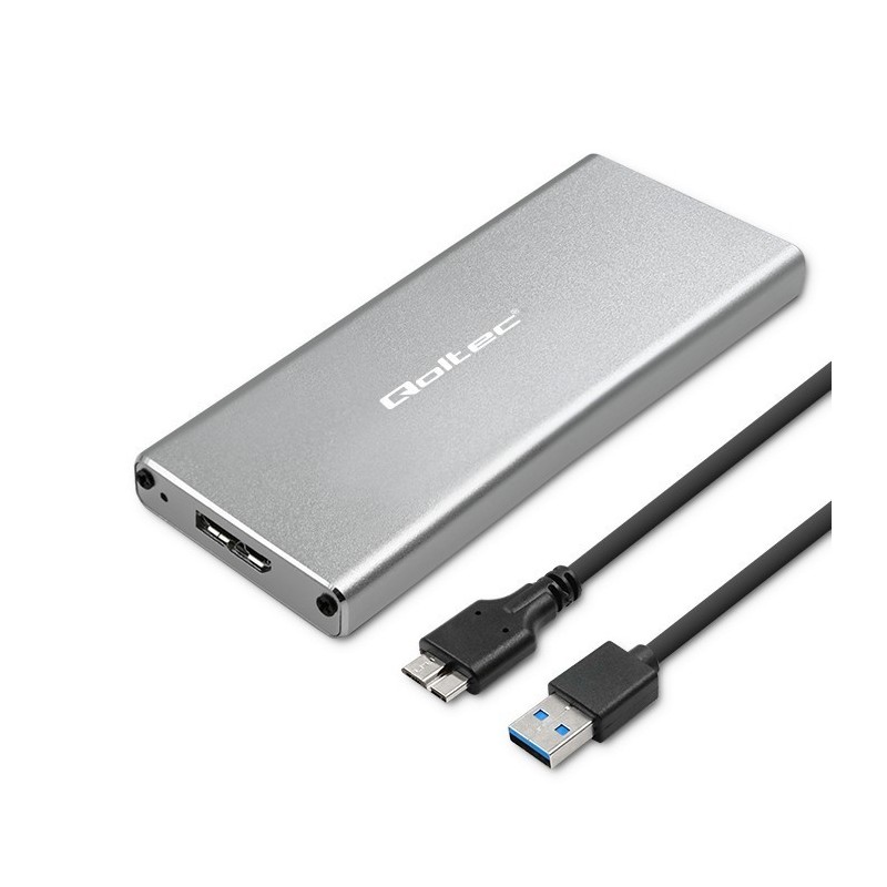 Obudowa | kieszeń na dysk M.2 SSD | SATA | NGFF | USB 3.0 | Superspeed 5Gb/s | 2TB | Srebrna