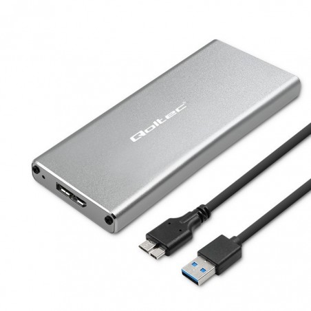 Obudowa | kieszeń na dysk M.2 SSD | SATA | NGFF | USB 3.0 | Superspeed 5Gb/s | 2TB | Srebrna Obudowa | kieszeń na dysk M.2 SSD | SATA | NGFF | USB 3.0 | Superspeed 5Gb/s | 2TB | Srebrna