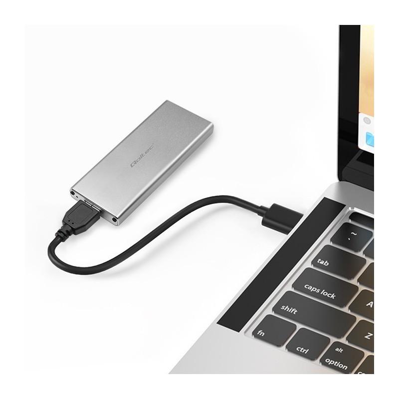 Obudowa | kieszeń na dysk M.2 SSD | SATA | NGFF | USB 3.0 | Superspeed 5Gb/s | 2TB | Srebrna Obudowa | kieszeń na dysk M.2 SSD | SATA | NGFF | USB 3.0 | Superspeed 5Gb/s | 2TB | Srebrna