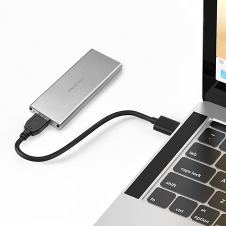 Obudowa | kieszeń na dysk M.2 SSD | SATA | NGFF | USB 3.0 | Superspeed 5Gb/s | 2TB | Srebrna Obudowa | kieszeń na dysk M.2 SSD | SATA | NGFF | USB 3.0 | Superspeed 5Gb/s | 2TB | Srebrna