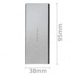 Obudowa | kieszeń na dysk M.2 SSD | SATA | NGFF | USB 3.0 | Superspeed 5Gb/s | 2TB | Srebrna Obudowa | kieszeń na dysk M.2 SSD | SATA | NGFF | USB 3.0 | Superspeed 5Gb/s | 2TB | Srebrna