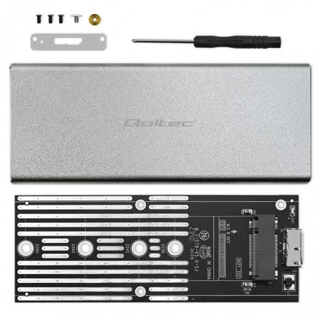 Obudowa | kieszeń na dysk M.2 SSD | SATA | NGFF | USB 3.0 | Superspeed 5Gb/s | 2TB | Srebrna Obudowa | kieszeń na dysk M.2 SSD | SATA | NGFF | USB 3.0 | Superspeed 5Gb/s | 2TB | Srebrna