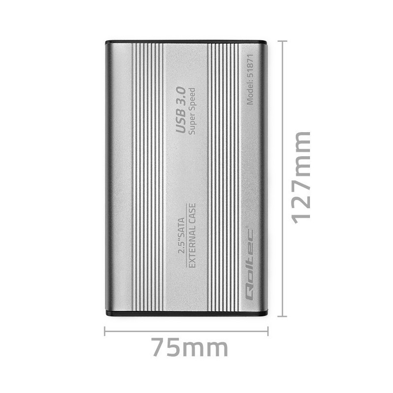 Obudowa | kieszeń do dysków HDD SSD 2.5" SATA3 | USB 3.0 | Srebrna Obudowa | kieszeń do dysków HDD SSD 2.5" SATA3 | USB 3.0 | Srebrna