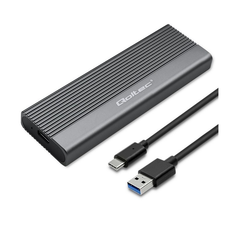 Obudowa | kieszeń na dysk SSD M.2 | SATA | NGFF | USB-C | Super  speed 6Gb/s | 2TB | Szara