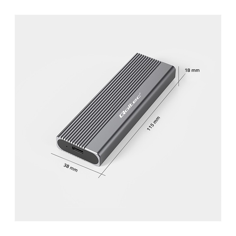 Obudowa | kieszeń na dysk SSD M.2 | SATA | NGFF | USB-C | Super speed 6Gb/s | 2TB | Szara Obudowa | kieszeń na dysk SSD M.2 | SATA | NGFF | USB-C | Super speed 6Gb/s | 2TB | Szara