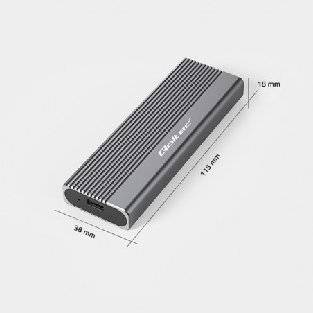 Obudowa | kieszeń na dysk SSD M.2 | SATA | NGFF | USB-C | Super speed 6Gb/s | 2TB | Szara Obudowa | kieszeń na dysk SSD M.2 | SATA | NGFF | USB-C | Super speed 6Gb/s | 2TB | Szara