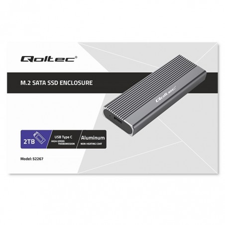 Obudowa | kieszeń na dysk SSD M.2 | SATA | NGFF | USB-C | Super speed 6Gb/s | 2TB | Szara Obudowa | kieszeń na dysk SSD M.2 | SATA | NGFF | USB-C | Super speed 6Gb/s | 2TB | Szara