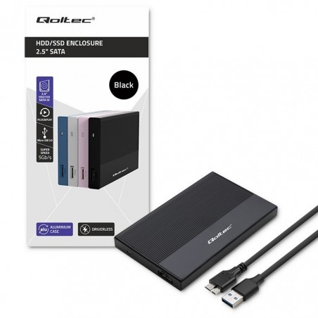 Obudowa | Kieszeń na dysk SSD HDD 2.5 cala | SATA | USB 3.0 | Super speed 5Gb/s | 2TB | Czarna Obudowa | Kieszeń na dysk SSD HDD 2.5 cala | SATA | USB 3.0 | Super speed 5Gb/s | 2TB | Czarna