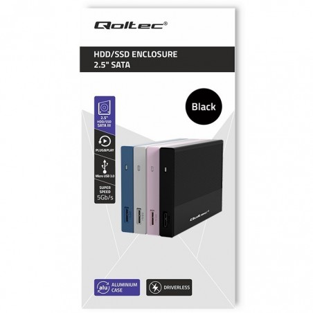 Obudowa | Kieszeń na dysk SSD HDD 2.5 cala | SATA | USB 3.0 | Super speed 5Gb/s | 2TB | Czarna Obudowa | Kieszeń na dysk SSD HDD 2.5 cala | SATA | USB 3.0 | Super speed 5Gb/s | 2TB | Czarna
