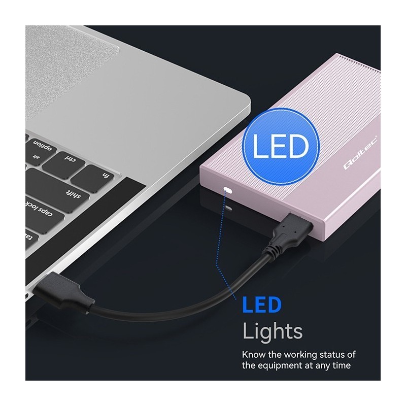 Obudowa | Kieszeń na dysk SSD HDD 2.5 cala | SATA | USB 3.0 | Super speed 5Gb/s | 2TB | Różowy Obudowa | Kieszeń na dysk SSD HDD 2.5 cala | SATA | USB 3.0 | Super speed 5Gb/s | 2TB | Różowy